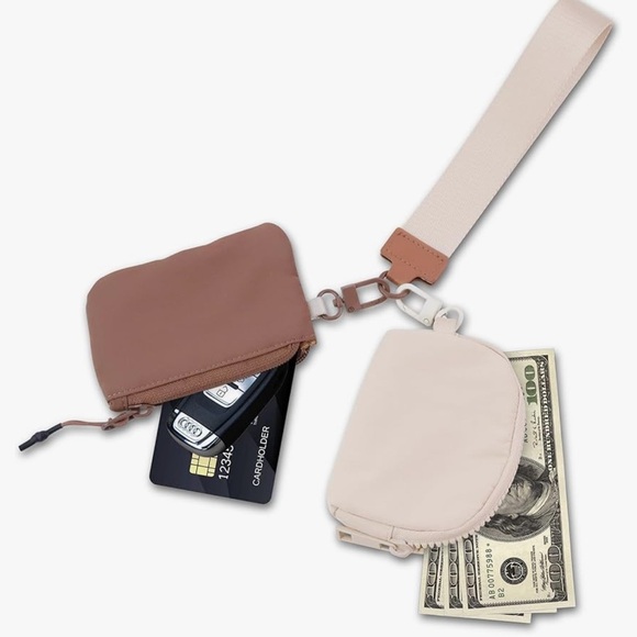 🆕 Double-Pouch Wristlet Wallet with Detachable Coin Purse and Keyring - Picture 2 of 8